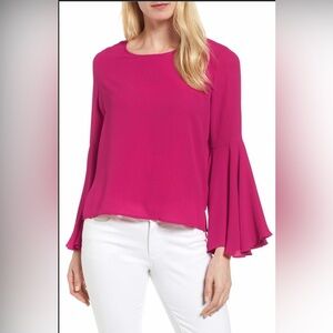 Vince Camuto Pink Blouse with Bell Sleeves